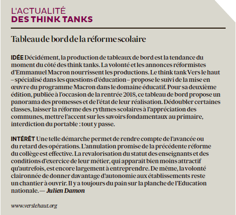 Les Echos : Tableau de bord de la réforme scolaire 1 Article les C3A9chos